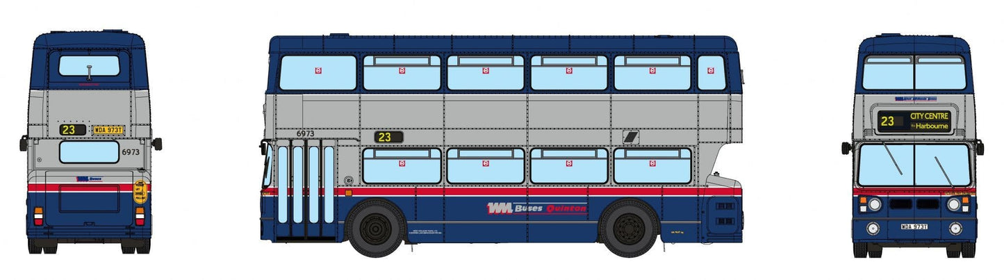 Rapido 901030, Leyland Fleetline WM Blue/Silver, 23 CITY CENTRE- 1:76 Scale *LAST FEW*