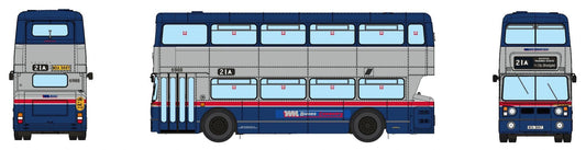 Rapido 901031, Leyland Fleetline WM Blue/Silver, 21A BAGINTON, 1:76 Scale *LAST FEW*