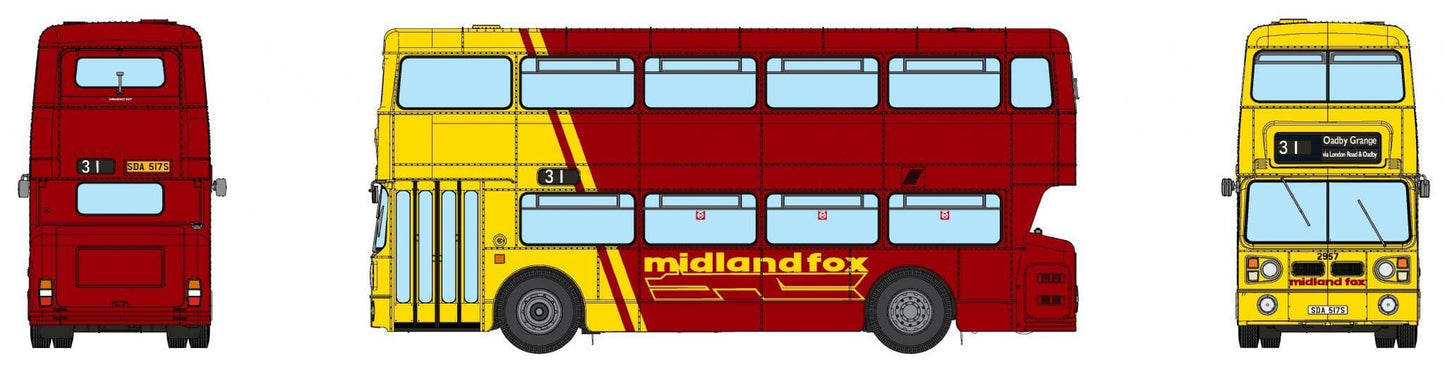 Rapido 901032, Leyland Fleetline Midland Fox, 31 OADBY GRANGE, 1:76 Scale