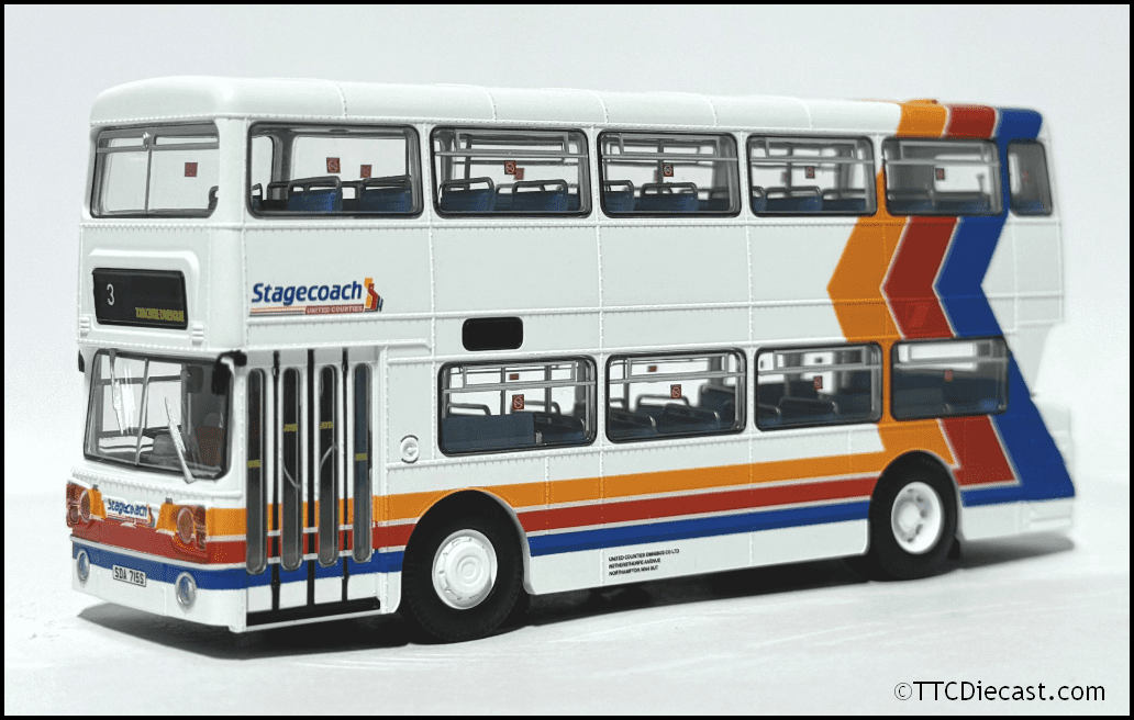 Rapido 901039 Fleetline SDA715S, Stagecoach United Counties, Route 3 Town Centre - 1:76 Scale