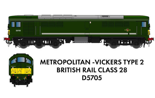 Rapido 905505 Class 28 D5705 BR Green SYP - As Preserved - DCC SOUND, N Gauge