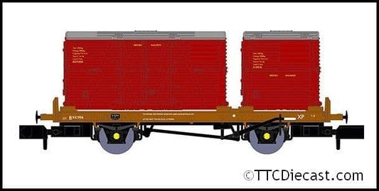 Rapido 921001 BR Conflat P No. B932956 (with crimson containers), N Gauge