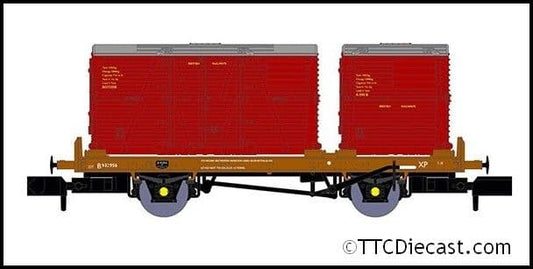 Rapido 921004 BR Conflat P No. B933127 (with crimson containers), N Gauge