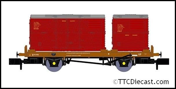 Rapido 921007 BR Conflat P No. B933238 (with crimson containers), N Gauge