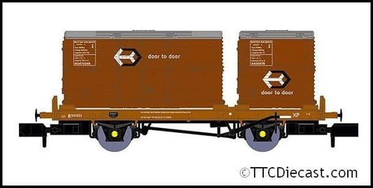 Rapido 921013 BR Conflat P No. B933648 (with bauxite containers), N Gauge