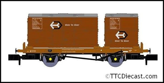 Rapido 921014 BR Conflat P No. B933697 (with bauxite containers), N Gauge