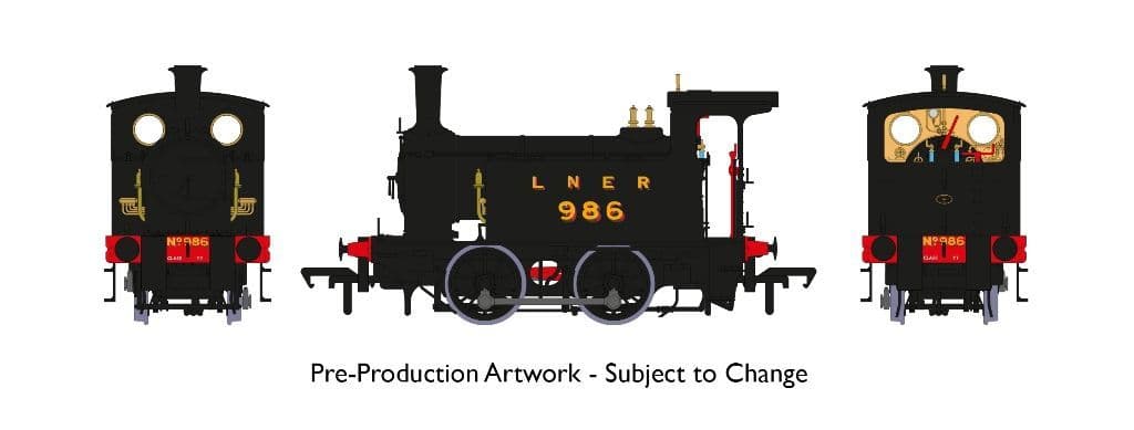 Rapido 932006 Class Y7 No. 986, LNER black - OO Gauge