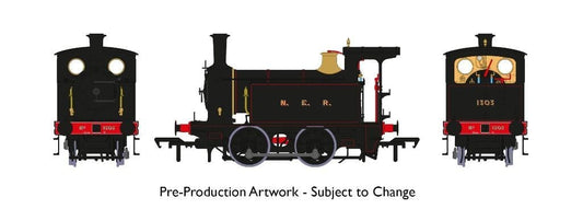 Rapido 932503 Class Y7 No. 1303 NER lined black DCC SOUND - OO Gauge