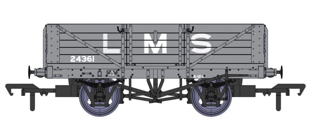 Rapido 937001 LMS Dia.1666 Open No.24361 LMS Grey OO Gauge
