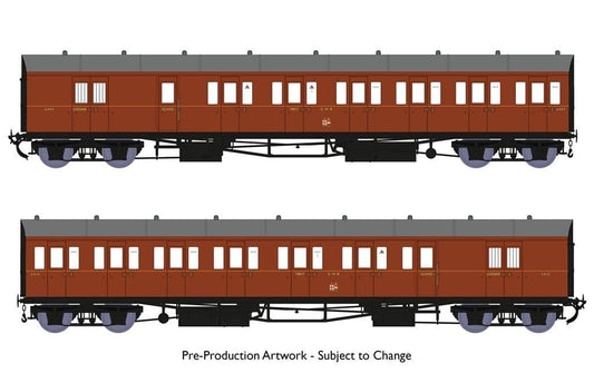 Rapido 946009 Dia E140 B Set No.6409 & 6410 GWR Wartime Brown Livery, OO Gauge