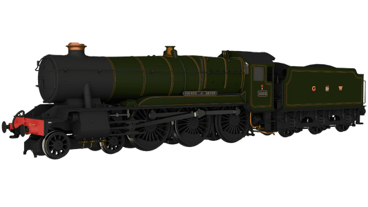 Rapido 954502 GWR County No.1005 'County of Devon' G W Lined Green - DCC SOUND OO Gauge *PRE ORDER £328.46*