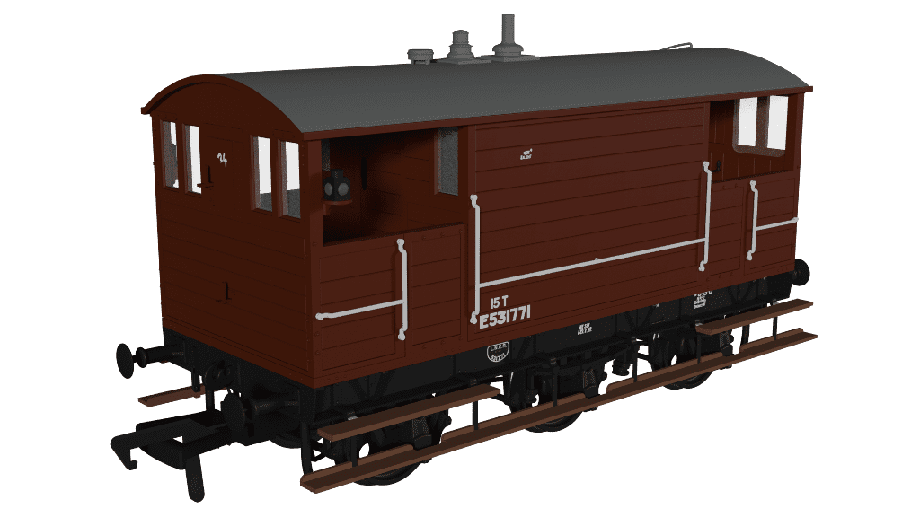 Rapido 975011 GCR 15T 6w Brake - BR (LNER) Freight Oxide No.E531771 OO Gauge *PRE ORDER £42.26*