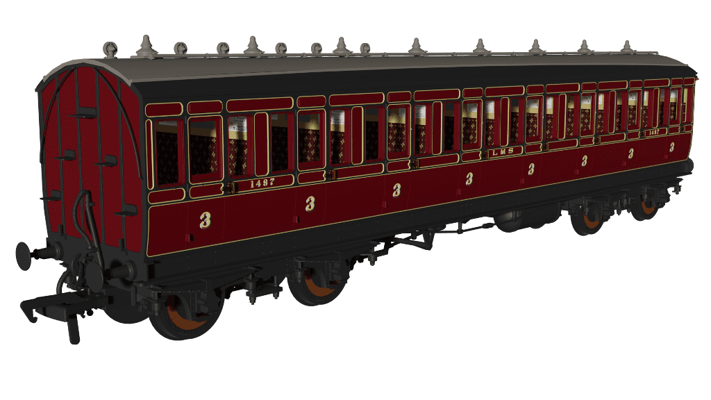 Rapido 978157 LMS Period 1 Evolution Non-Corridor Third No.1487 OO Gauge *PRE ORDER £62.96*