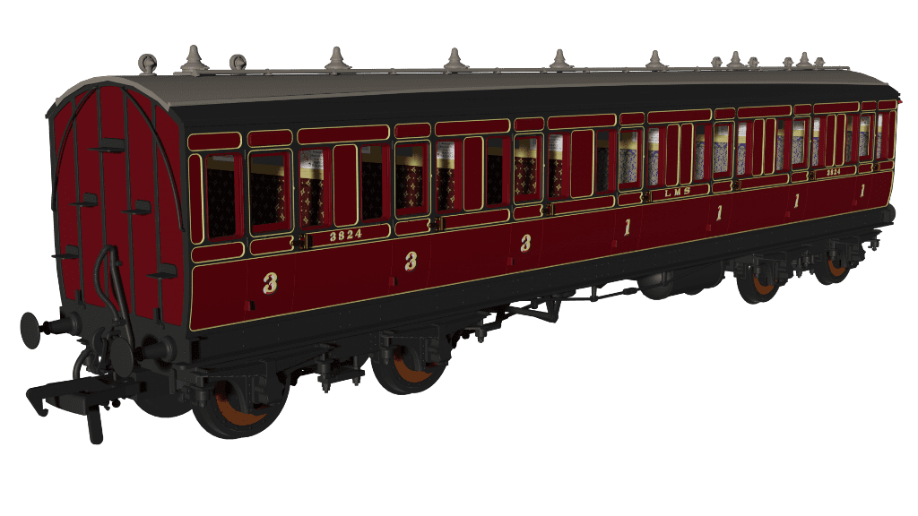 Rapido 978158 LMS Period 1 Evolution Non-Corridor Composite No.3824 OO Gauge *PRE ORDER £62.96*