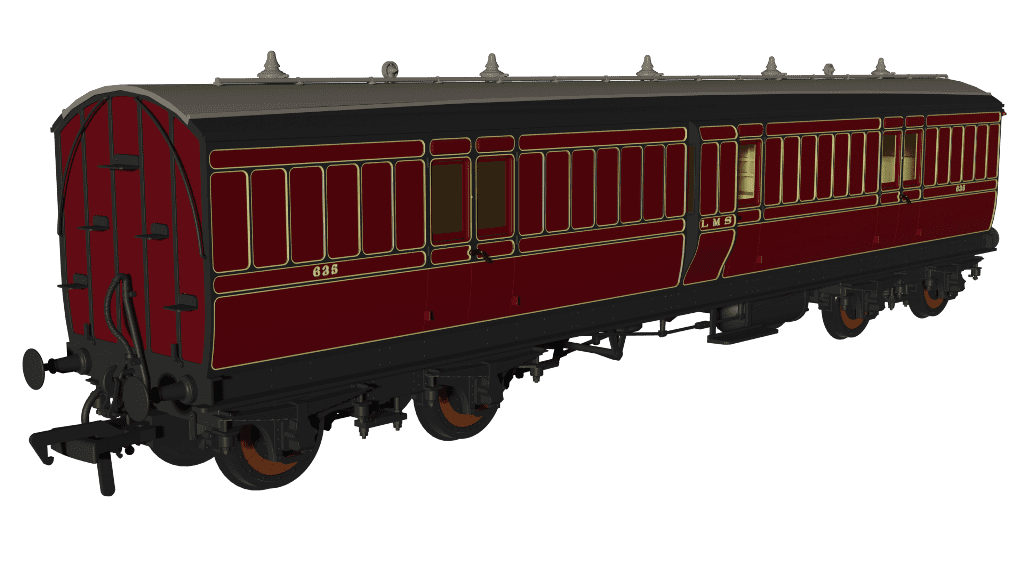 Rapido 978160 LMS Period 1 Evolution Non-Corridor Full Brake No.635 OO Gauge *PRE ORDER £62.96*