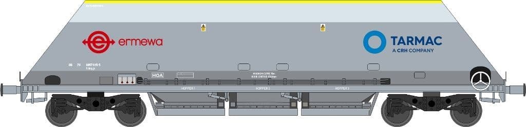 Revolution OO-HOA-232 HOA Hopper Ermewa Tarmac Twin pack B 6957 001-4 & 6957 015-5 - OO Gauge