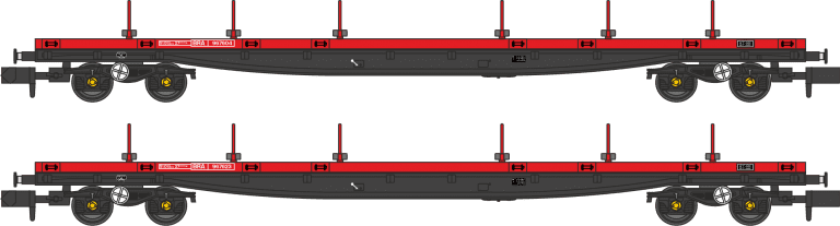 Revolution RT-N-BRA-204 Twin pack of Borail BRA wagons in Railfreight red N Gauge - PRE ORDER £94.95