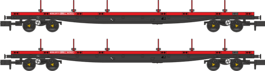 Revolution RT-N-BRA-204 Twin pack of Borail BRA wagons in Railfreight red N Gauge - PRE ORDER £94.95