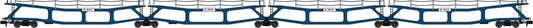 Revolution RT-N-CAR4-101B Quad set Cartic, 4 car carrier, BR Motorail blue (set B),  N Gauge