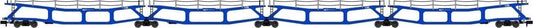 Revolution RT-N-CAR4-102A Quad set Cartic, 4 car carrier, MAT-Transauto blue (set A),  N Gauge