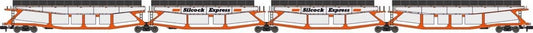 Revolution RT-N-CAR4-125B Quad set Cartic, 4 car carrier, Silcock Express livery with roof + side screens (set B),  N Gauge