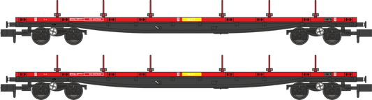 Revolution RT-N-YLA-205 Twin pack of YLA Mullets in Railfreight red with yellow Mullet branding.