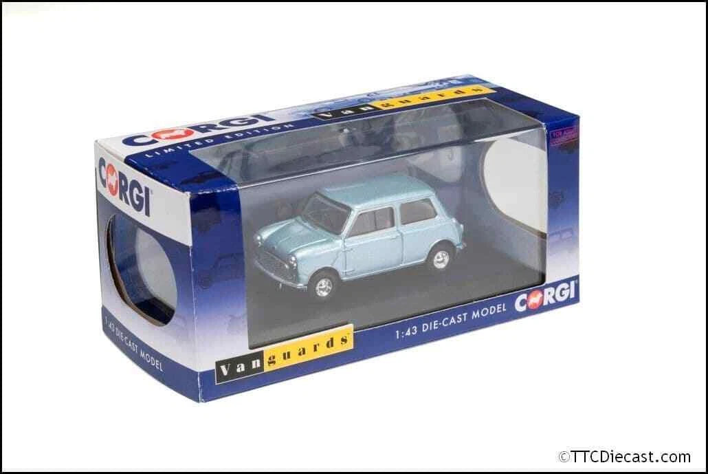 Corgi Vanguard VA01317 Austin Mini Se7en Deluxe, Blue-Grey Metallic 1:43 Scale