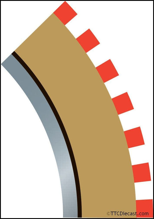 Scalextric C8228 Radius 2 Curve Outer Borders 45° x 4
