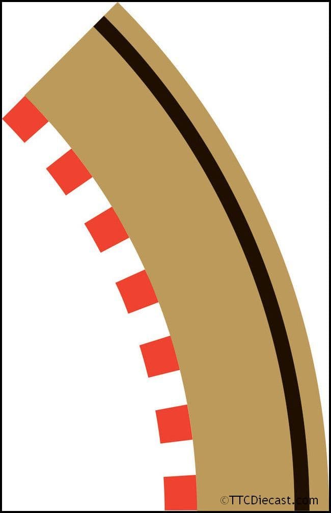 Scalextric C8240 Radius 1 Curve Outer Borders 45° x 4