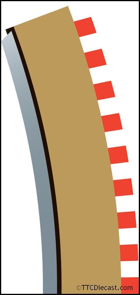 Scalextric C8282 Radius 4 Curve Inner Borders 22.5° x 4