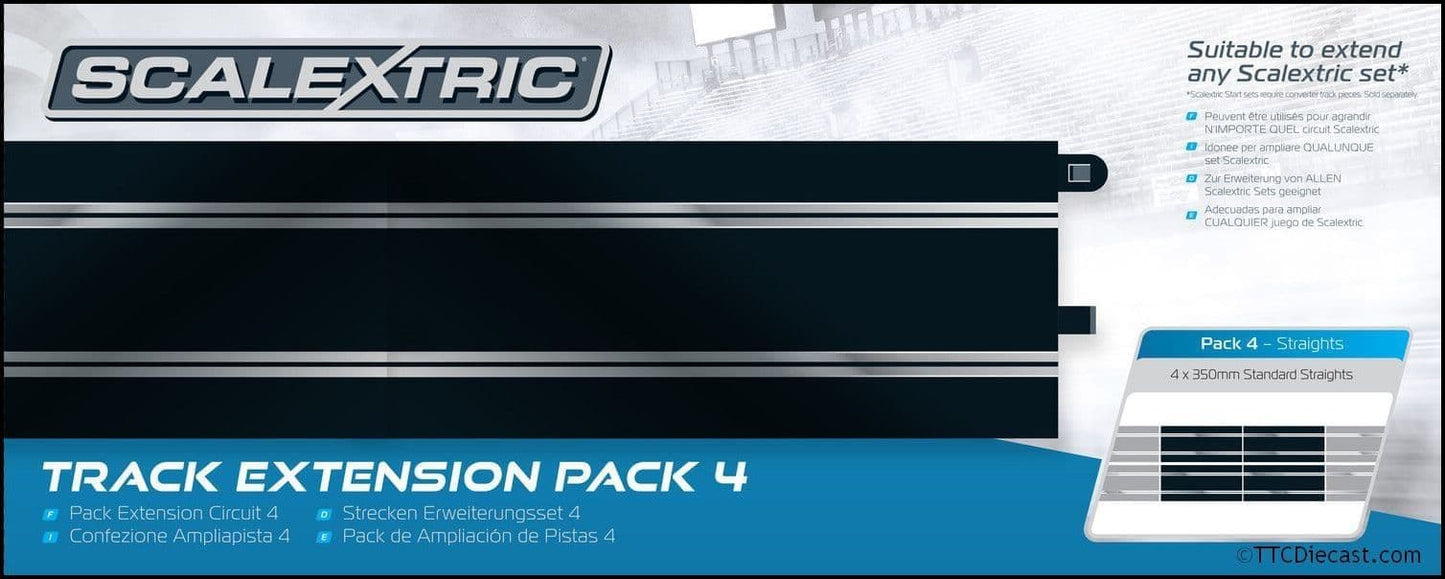 Scalextric C8526 Scalextric Straight X 4 Extension Pack - New title