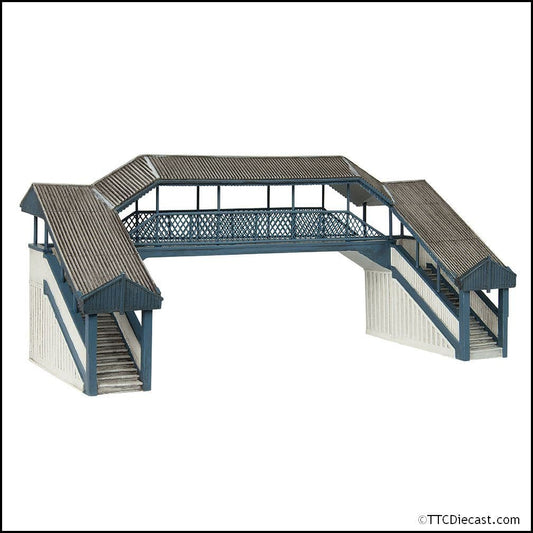 Scenecraft 44-020B Covered Metal Footbridge Blue and Cream, OO Gauge