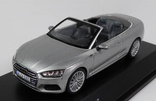 Spark 5011705331, 1:43 Scale Audi A5 Cabriolet, Florett Silver, Audi Main Dealer Packaging