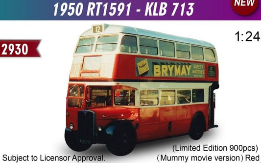 Sunstar H2930 AEC Regent III - RT1591 - KLB 713 1950 London Transport RT 1/24, PRE ORDER NOW £219.99