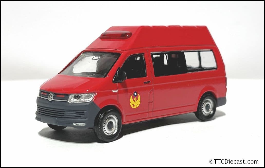 Tiny ATC64558 (TW52) Volkswagen T6 Transporter Taiwan Fire, 1/64 Scale - LAST FEW