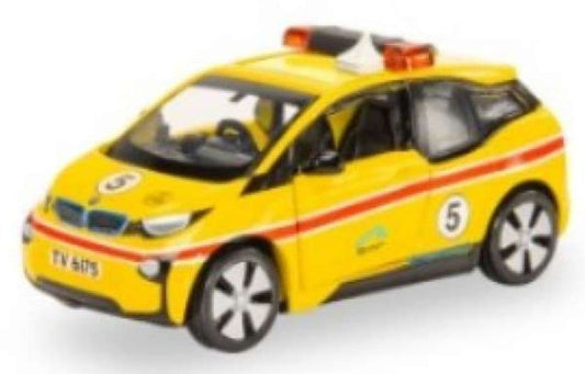 Tiny ATC64624 BMW i3 Hong Kong Airport Airfield Patrol Vehicle Yellow 1:64 Scale