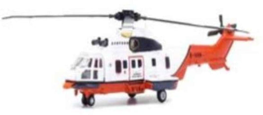 Tiny ATC64672 HKGFS Super Puma Helicopters Orange/White 1:144 Scale