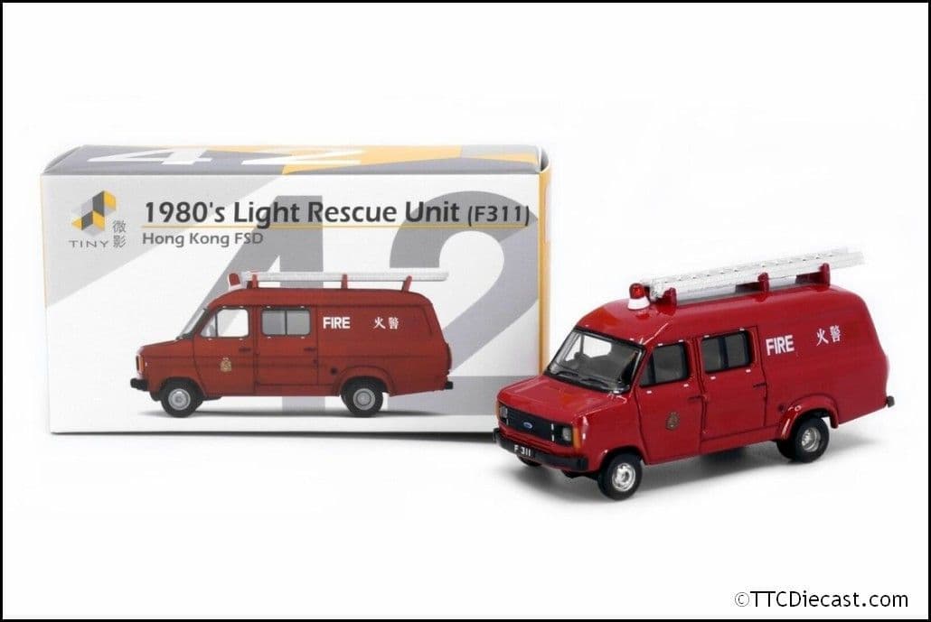 Tiny ATC64877 Tiny City 42 Ford Transit 1980's HKFSD Light Rescue Unit 1/76 Scale