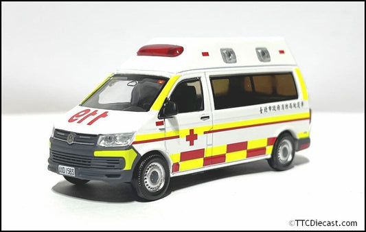Tiny ATCTW64030 (TW50) VW T6 Transporter Ambulance Taiwan Taipei City Fire Dpt, 1/64 - LAST FEW