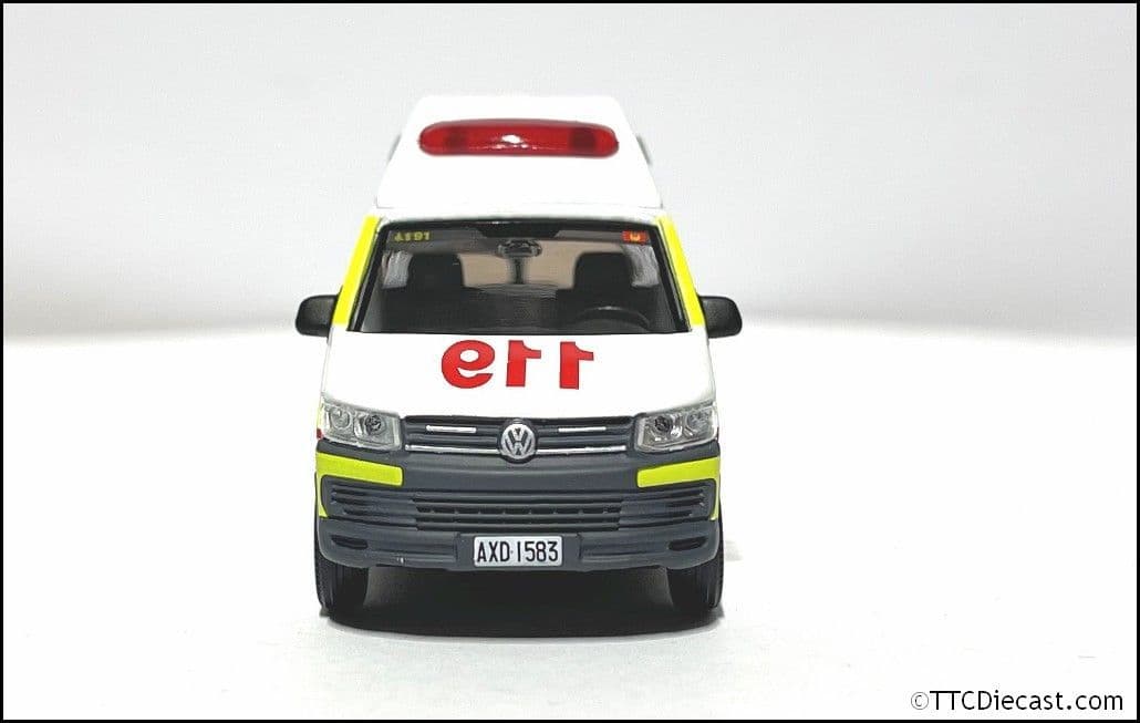 Tiny ATCTW64030 (TW50) VW T6 Transporter Ambulance Taiwan Taipei City Fire Dpt, 1/64 - LAST FEW