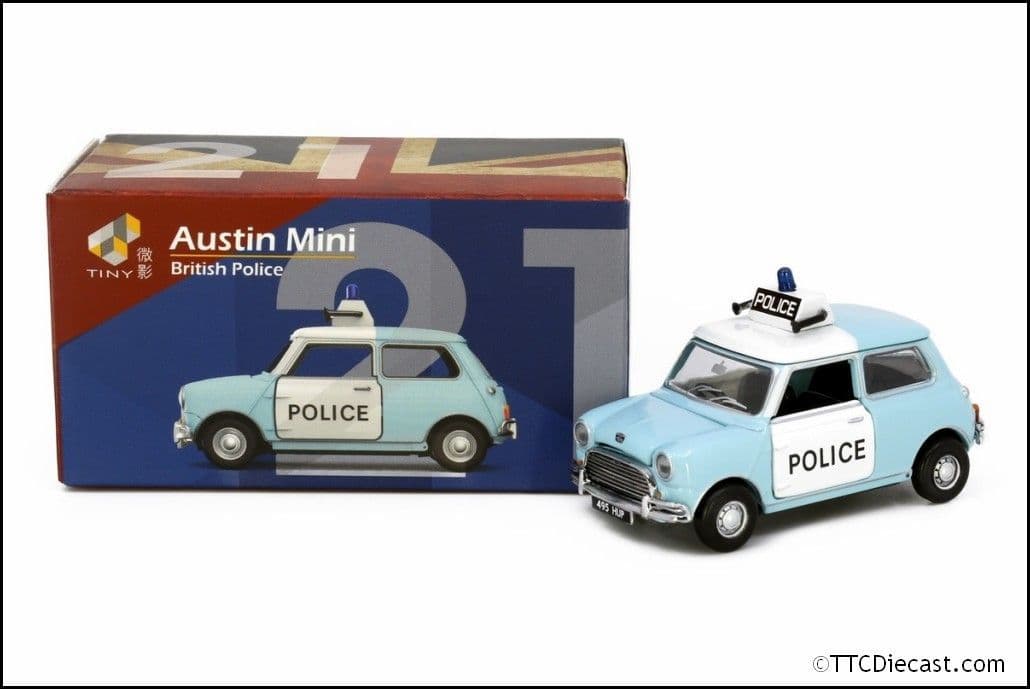 Tiny ATCUK64009 Tiny City UK21 Austin Mini UK Police Car (Blue), 1/50 Scale *LAST FEW*