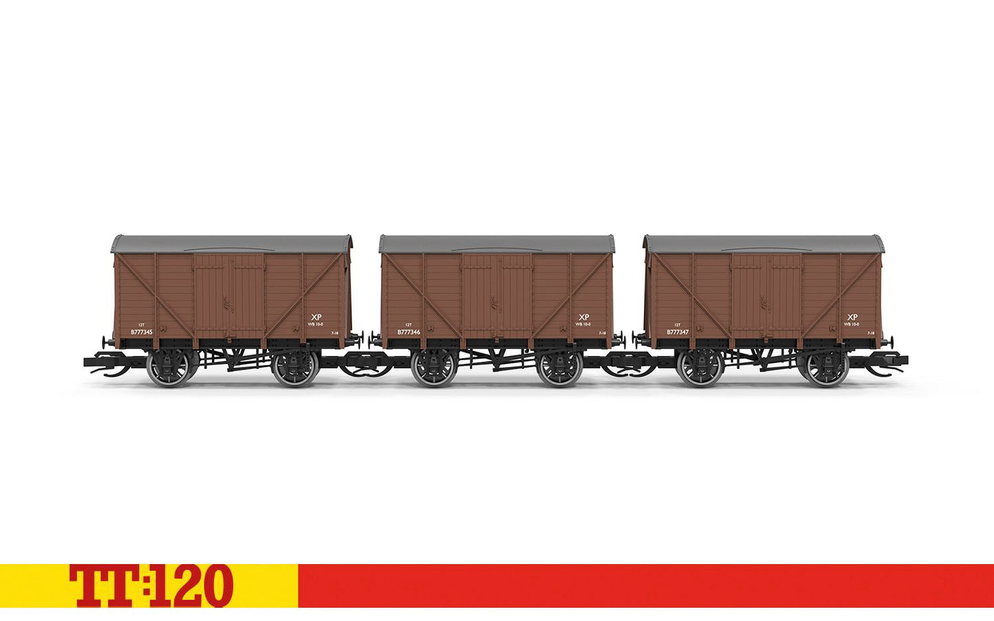 Hornby TT6044 BR Vent Van Triple Pack B777345-346-347 TT120 Gauge *PRE ORDER £73.79*
