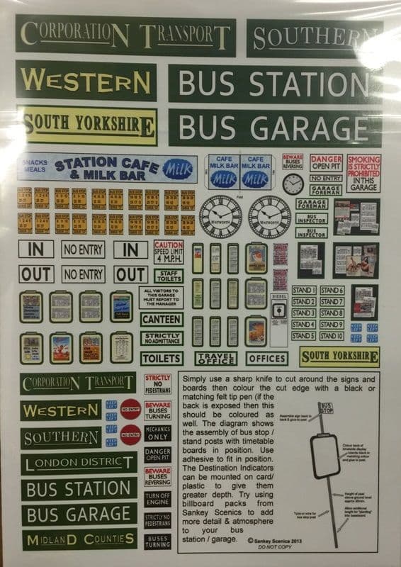 TTCDECALSSTATIONGREEN - PERIOD BUS STATION & GARAGE DECAL SET GREEN