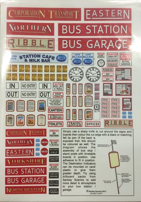 TTCDECALSSTATIONRED - PERIOD BUS STATION & GARAGE DECAL SET RED