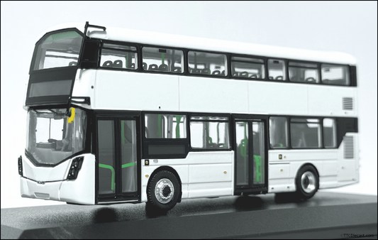 80M W76002 Wright Streetdeck, Dual Door, Plain White TTC EXCLUSIVE - 1:76 Scale