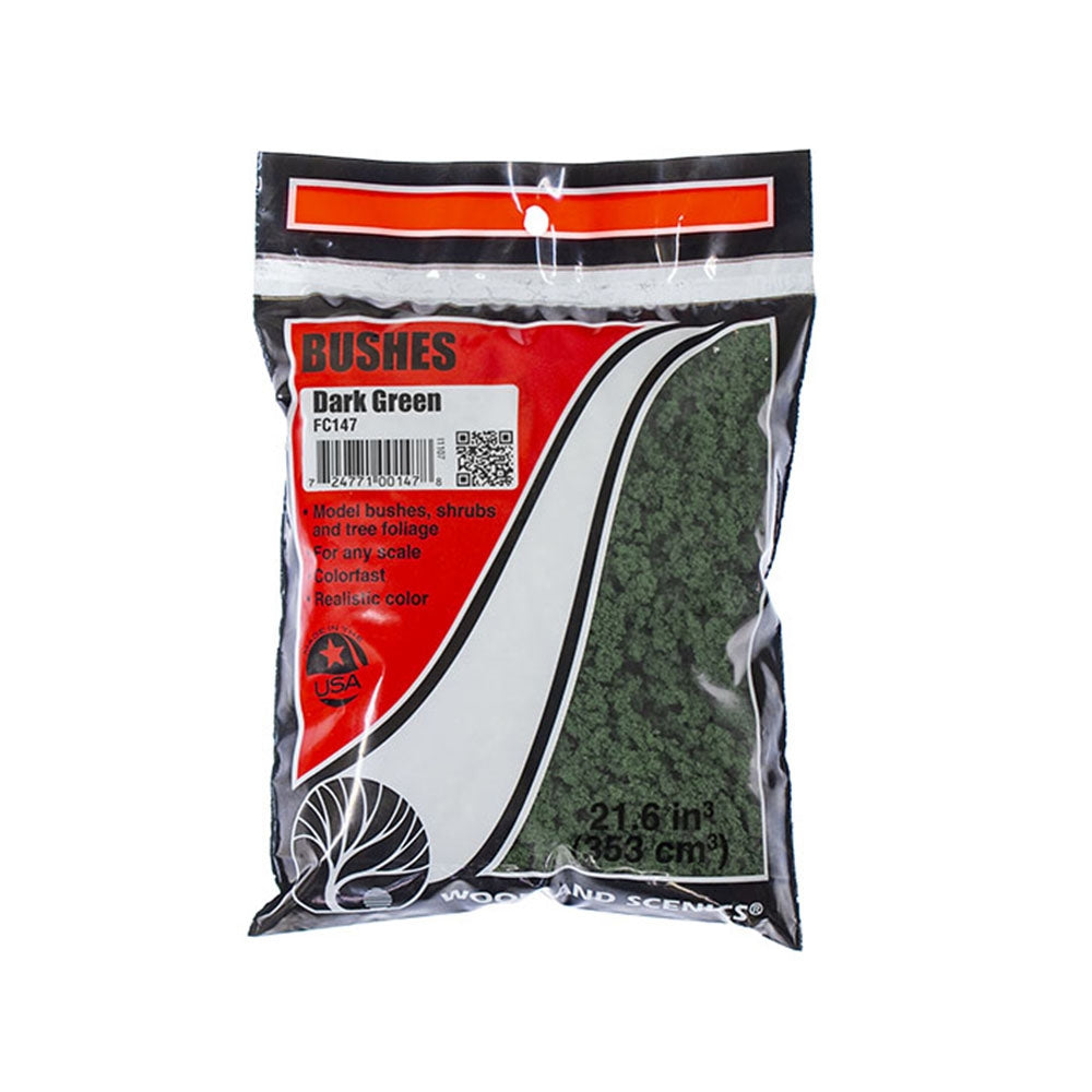 Woodland Scenics WFC147 Dark Green Bushes (Bag)
