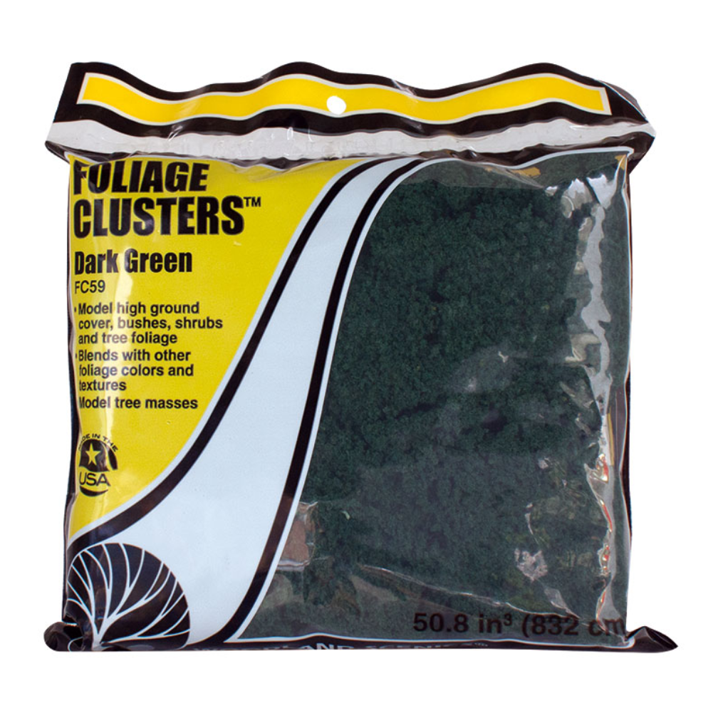 Woodland Scenics WFC59 Dark Green Foliage Clusters