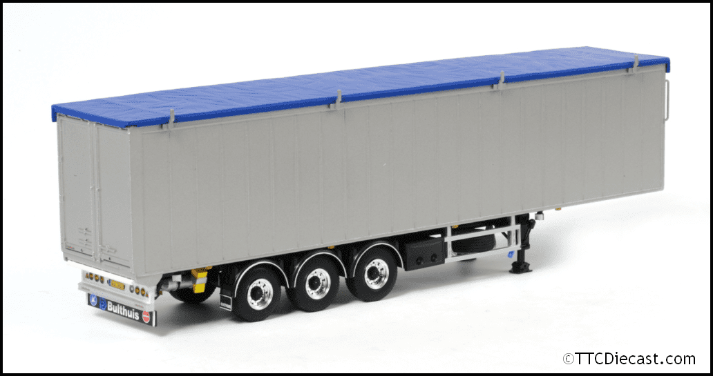 Wsi 03-1067 Bulthuis Cargo Floor Trailer, Silver with Blue Roof, 1/50 Scale
