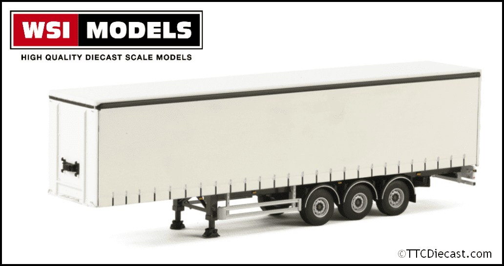 Wsi 03-1068 Curtainside Trailer - White, 1/50 Scale