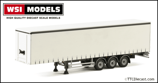 Wsi 03-1068 Curtainside Trailer - White, 1/50 Scale